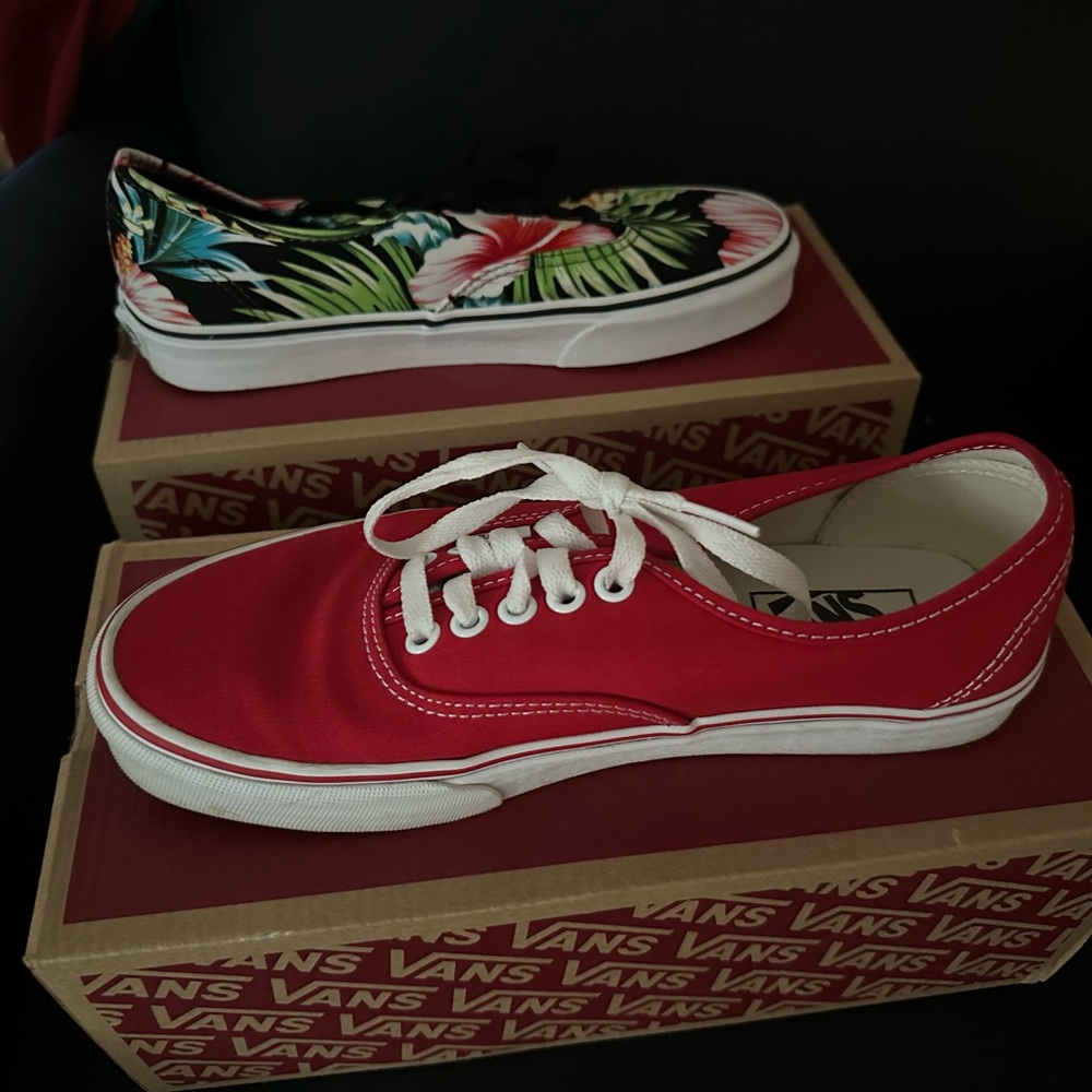 Vans Red Canvas Sneakers